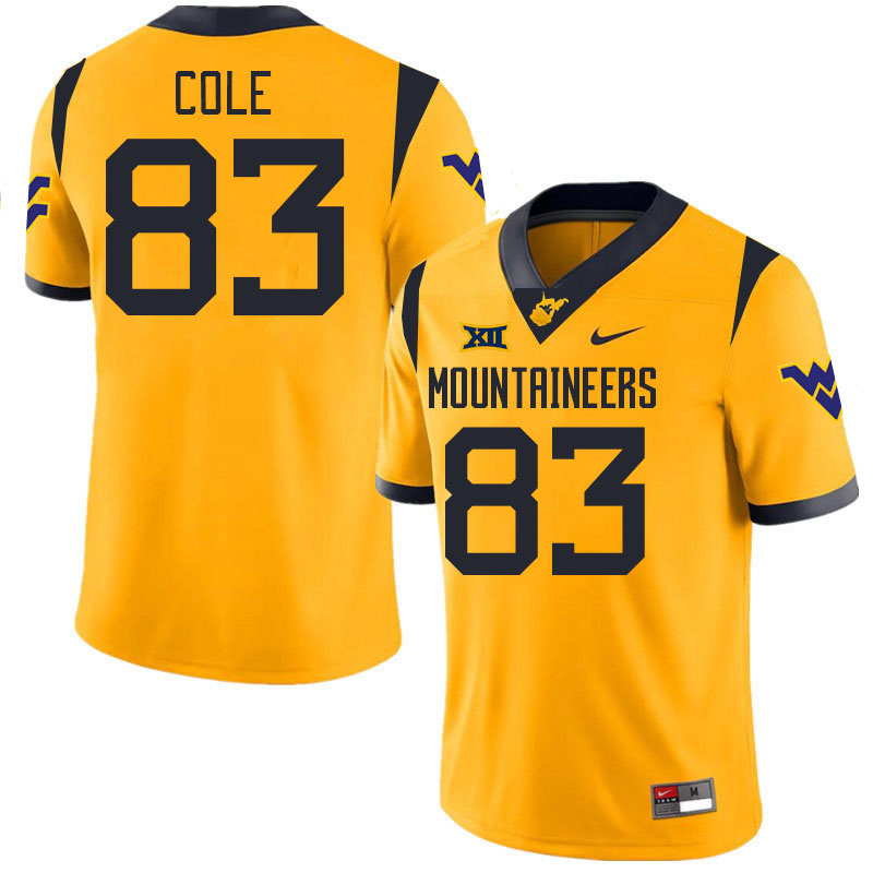 Men #83 C.J. Cole West Virginia Mountaineers College 2024 New Uniforms Football Jerseys Stitched Sal